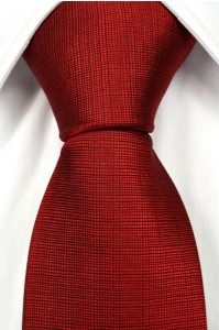 Solid red necktie with texture
